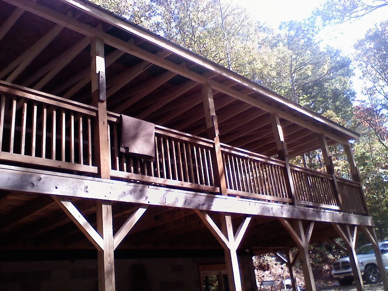Timber framing under a new elevated porch and deck — Roof Leak Repair in Beulah by Roofing Brothers